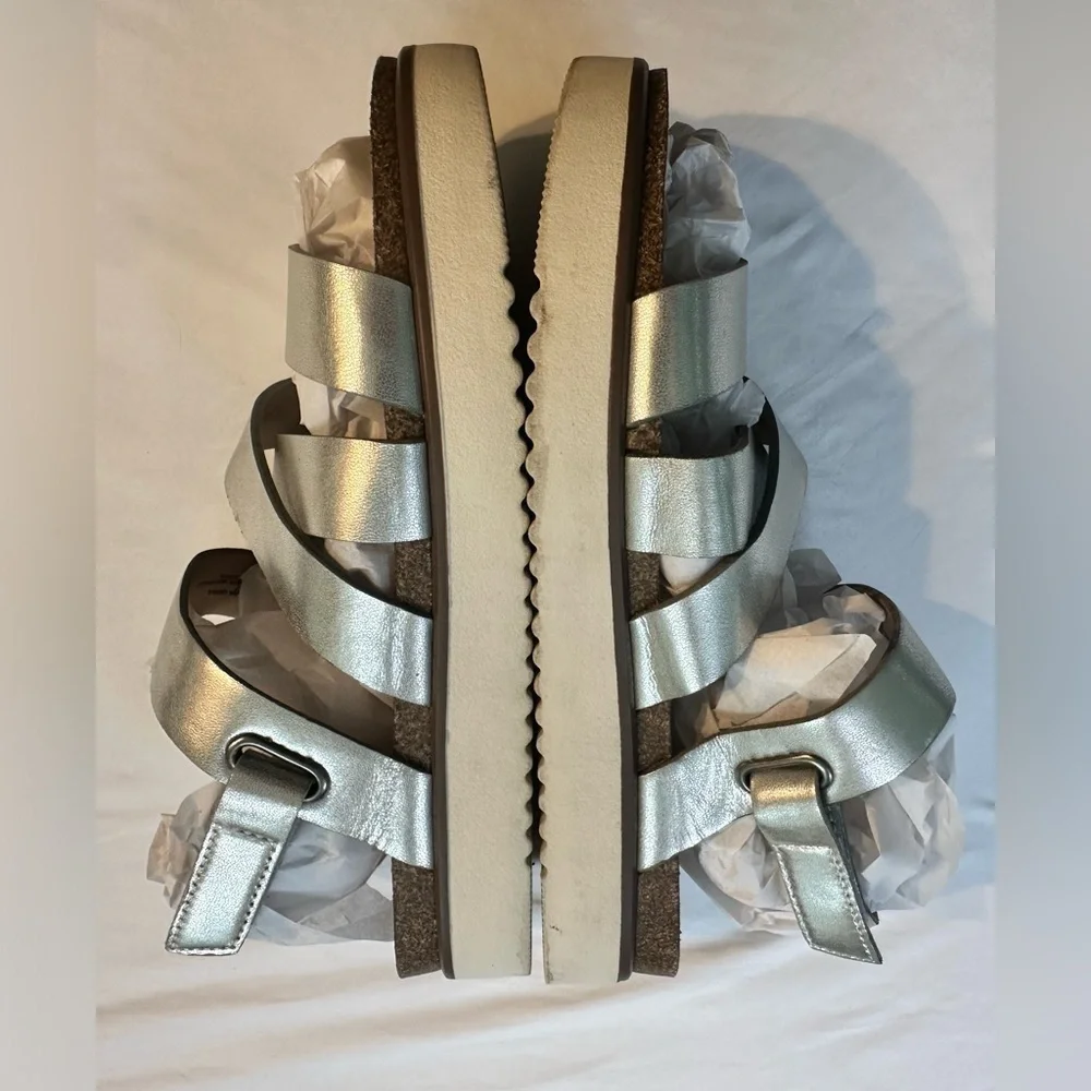 A.N.A. A New Approach Silver Strappy Sandals Lightly Used Size 8